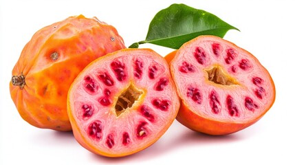 Exotic Pink Fruit with Red Seeds