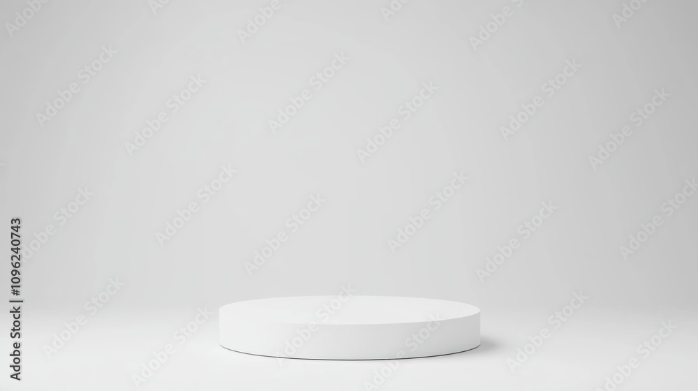 Poster Showcase circular display platform minimalist studio product presentation bright space centered view modern design