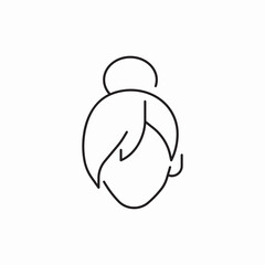 bun hair icon sign vector
