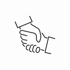 greetings shaking hands icon sign vector