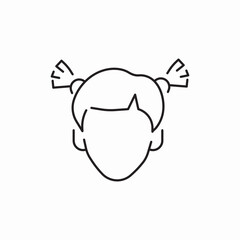 hair style girl baby icon sign vector