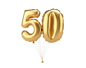 a gold number balloon on a white background