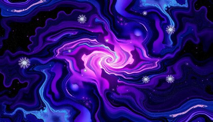 Vibrant cosmic patterns in purple, blue, and silver for widescreen backgrounds