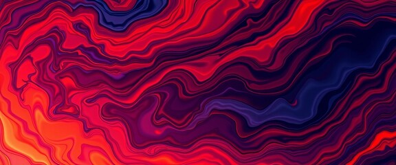 Fototapeta premium Kaleidoscopic indigo and vermilion swirls for dynamic widescreen backgrounds