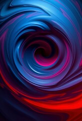 Obraz premium Cosmic Dance: Swirling Indigo and Crimson Abstract for Widescreen Wallpapers