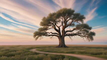 Fototapeta premium lone tree in sunset