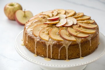 apple cake on a plate