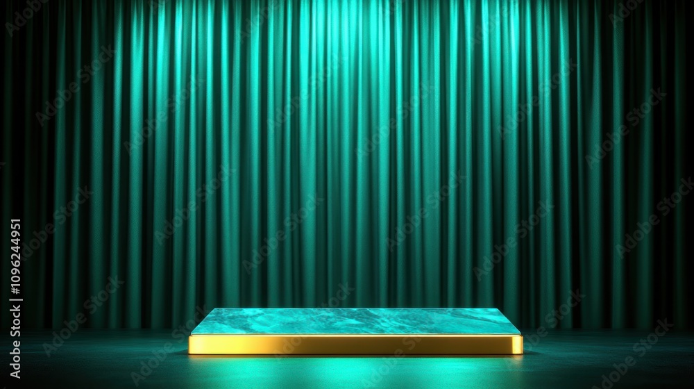 Poster Theatrical stage setup indoor venue image display elegant atmosphere aesthetic design