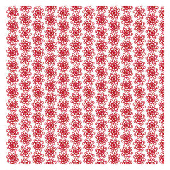 Red Floral Symmetric Repeating Pattern