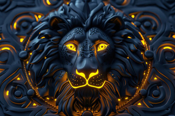 Astrological composition with concept of Leo zodiac sign symbol