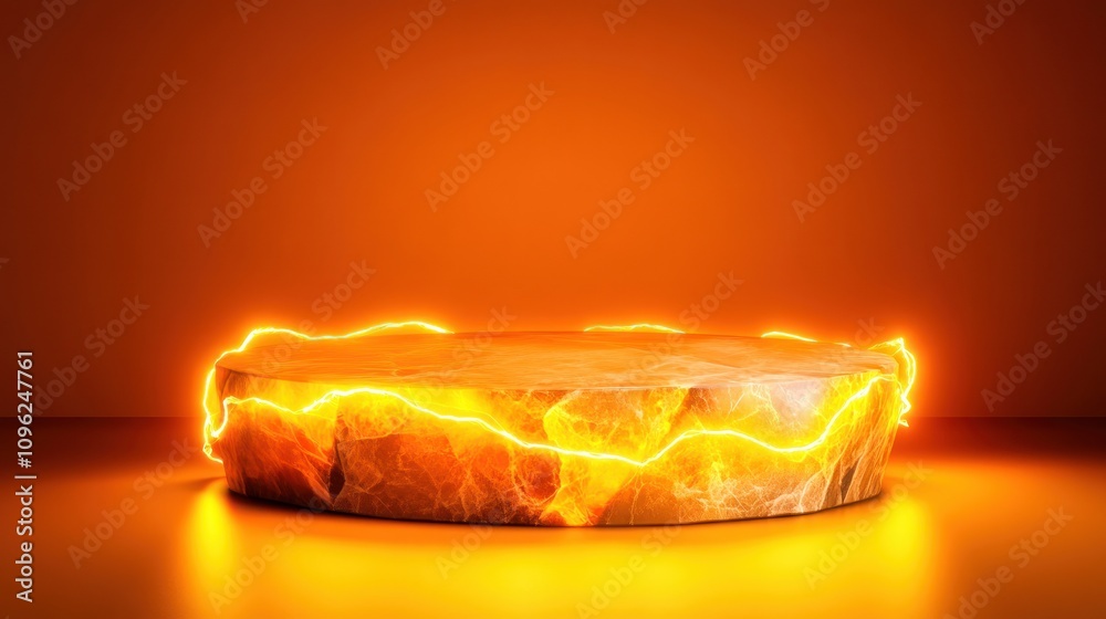 Aufkleber Dynamic energy display contemporary studio digital art vibrant environment eye-level view abstract concept