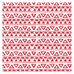 Red and White Tribal Triangle Pattern