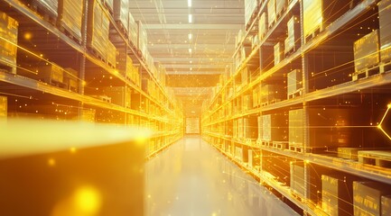 Fototapeta premium Golden Abstract Network