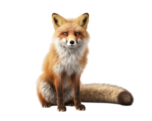 a fox sitting on the ground