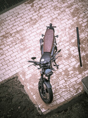 old motorcycle in the city