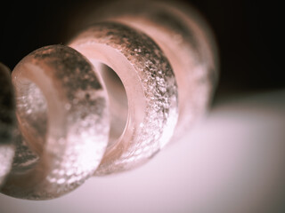 shiny metallic spiral metal spiral with light.