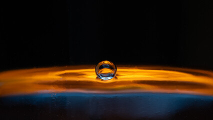 water drop on black background