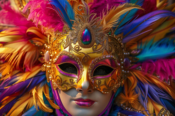 Beautiful greeting card with bright holiday composition for happy celebrate mardi gras