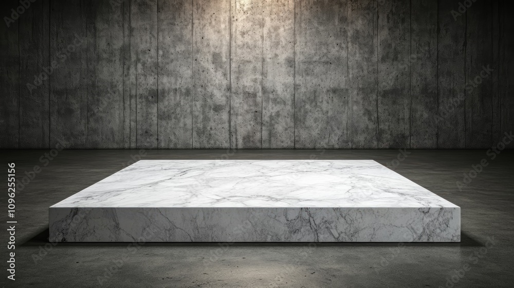 Poster modern marble display platform industrial studio digital art showcase minimalist design