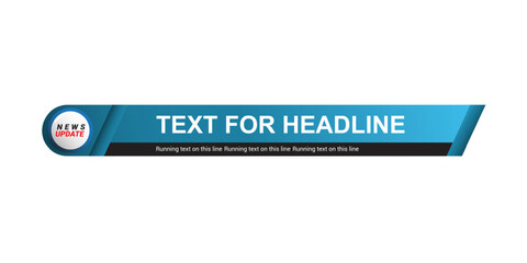 Blue Lower third template for TV banners, bars for live news and sport channels, streaming and broadcasting.