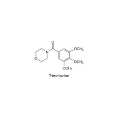 Fototapeta premium Trimetozine flat skeletal molecular structure Sedative drug used in insomnia treatment. Vector illustration scientific diagram.