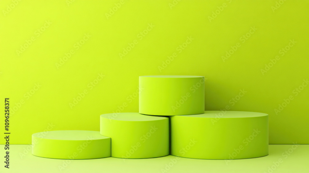 Poster vibrant green circular shapes studio space abstract art minimalist design close-up modern aesthetics