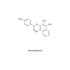 Aminaphthone flat skeletal molecular structure Antifibrinolytics  drug used in haemorrhage treatment. Vector illustration scientific diagram.