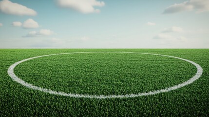 Obraz premium Soccer field action open grassland sports landscape sunny environment wide viewpoint