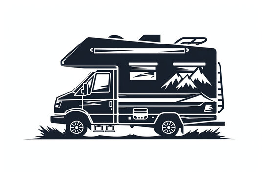Holiday trip on large family motorhome for holiday in beautiful nature