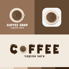 coffee shop logo vector illustration, logo set vector, business logo design