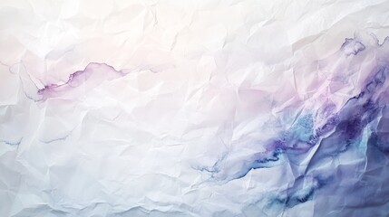 Fototapeta premium An ethereal tapestry of delicate watercolor strokes and subtle textures, forming a dreamlike and introspective composition that beckons viewers to explore its depths on a crumpled paper surface.