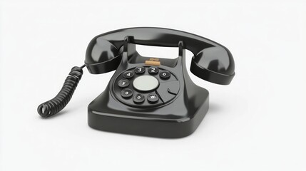 Vintage Retro Black Rotary Phone