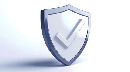 
cartoon 3d Icon safety shield check mark perspective . . 3d vector illustration. white background