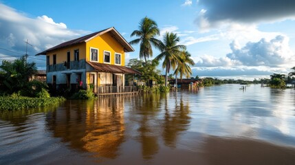 Fototapeta premium Global Emergency Flood Adaptation in Coastal Area