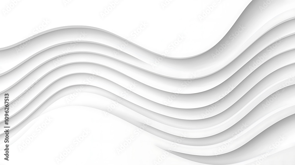 Poster smooth flowing waves of white paper texture creating a modern minimalist background for creative dis