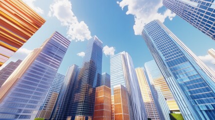 Fototapeta premium Modern Cityscape Skyscrapers