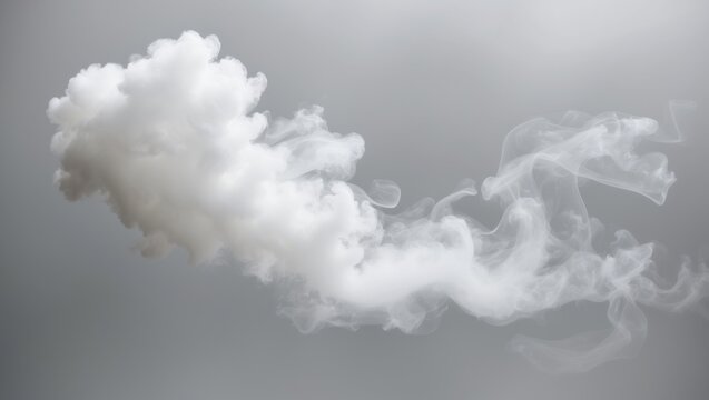 billowing white smoke on light gray background thick misty appearance vertical format.
