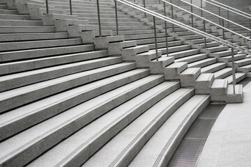 Stairs. subway staircase old in interior secluded, concrete stairs in the city, stone granite stair steps often seen on metro station and landmarks, going up. Architectural interiors underground.