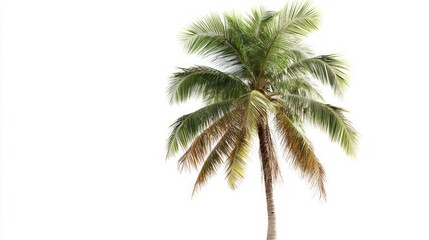 Majestic Palm Tree Against a Crisp White Background