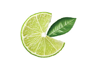 a lime with a leaf