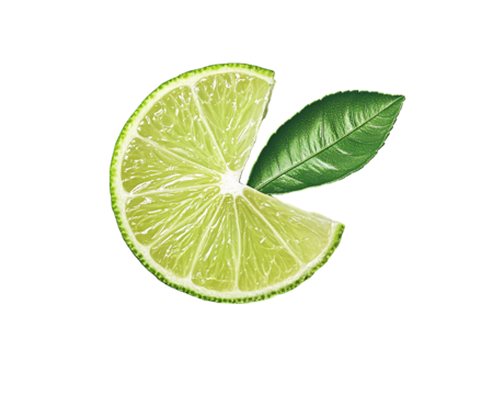 a lime with a leaf