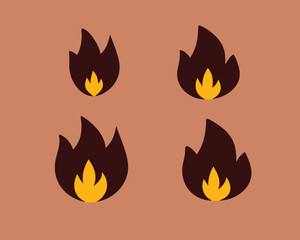 set of fire flames