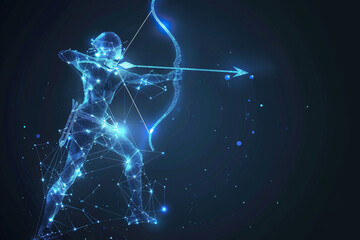 Astrological composition with Sagittarius zodiac sign symbol