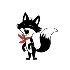 Fox silhouette. Vector illustration isolated on white background