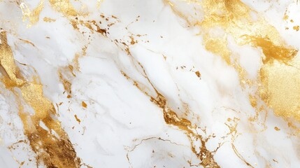 Elegant golden marble texture featuring a luxurious blend of white and gold hues with intricate veining, ideal for sophisticated design backgrounds.