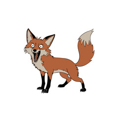 Fototapeta premium fox silhouette, on white background, isolated, vector