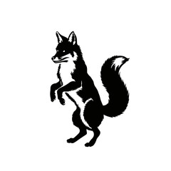 Obraz premium fox silhouette, on white background, isolated, vector