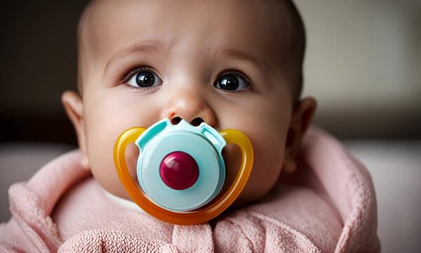 Baby with pacifier.