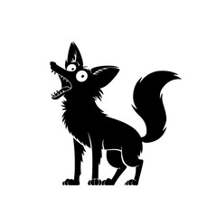 fox silhouette, on white background, isolated, vector