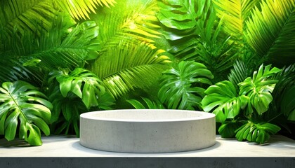Fototapeta premium Lush greenery display urban jungle decorative background studio space nature concept
